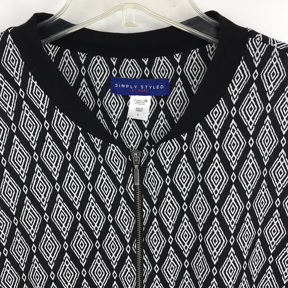 SimplyStyled Jacket Large Black/White Front Zip - Picture 3 of 13